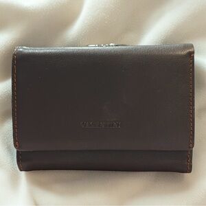 Gino Valentini Brown Leather Trifold‎ Kisslock Wallet